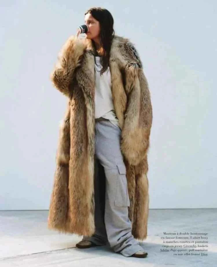 Y2K Luxury Oversized Colorful Faux Fur Coat