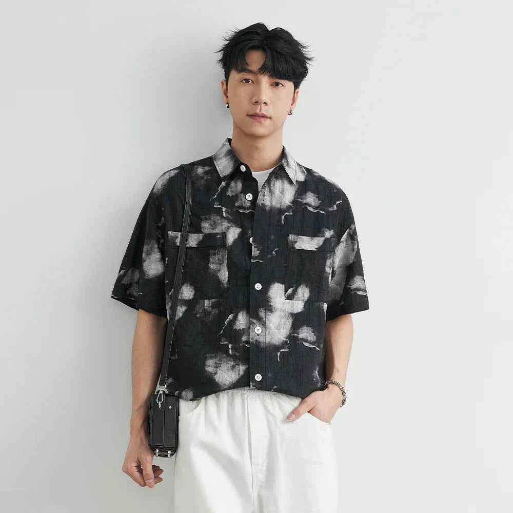 Men's Trendy Hawaiian Floral Button Down Shirt