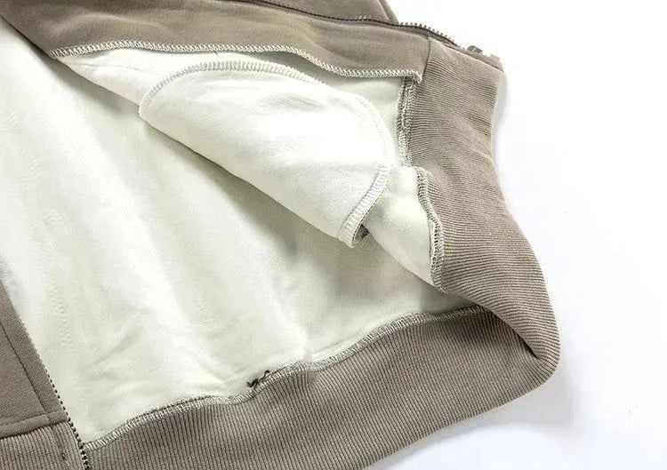Zip Up Hoodie Patchwork Oversized