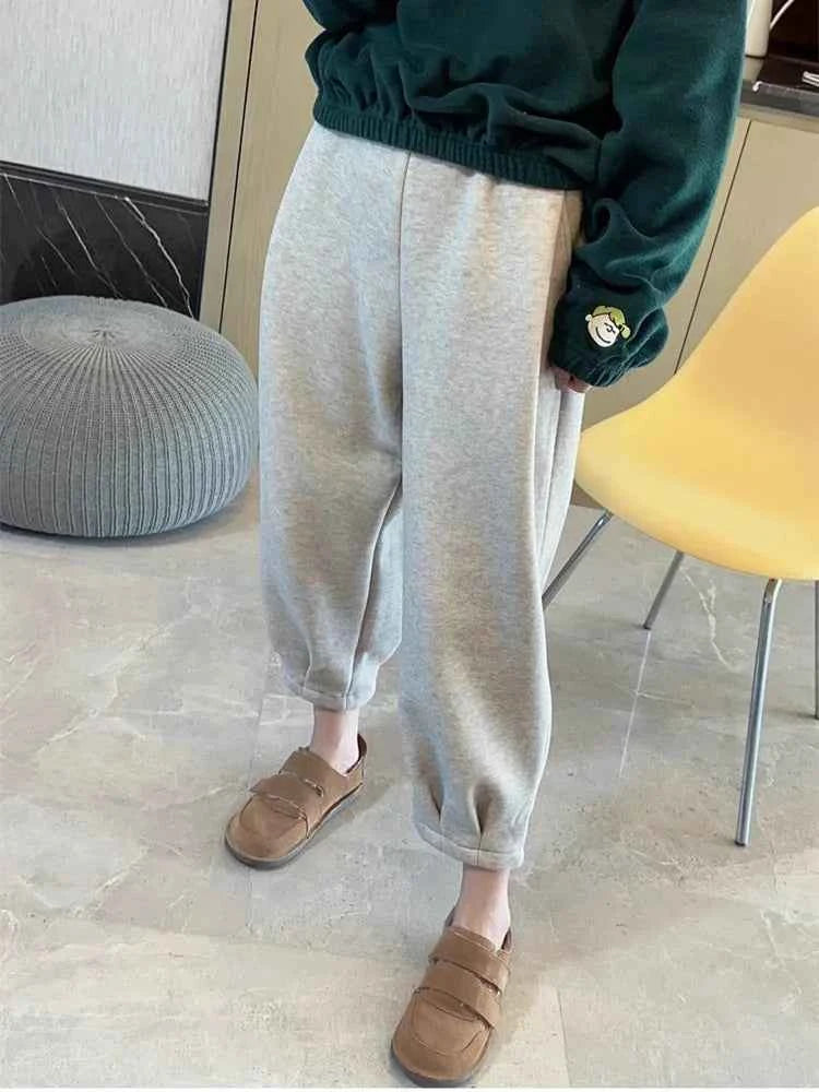 Casual Chic High Waisted Baggy Fleece Sweatpants