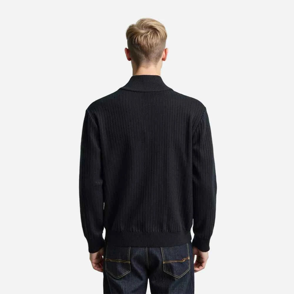 Retro Knitted Stand Collar Classic Cardigan