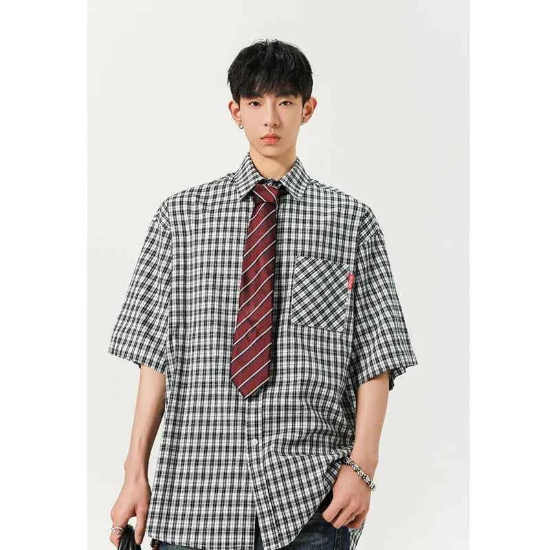 Men's Cool Stylish Plaid Short Sleeve Shirt