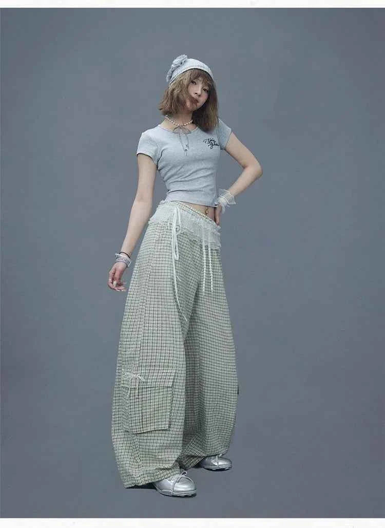 Apricot Pearl Check Dance Pants