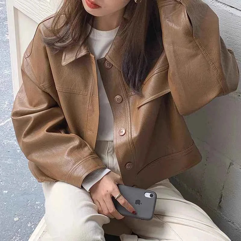 Women Winter Comfort Retro Leather Jacket