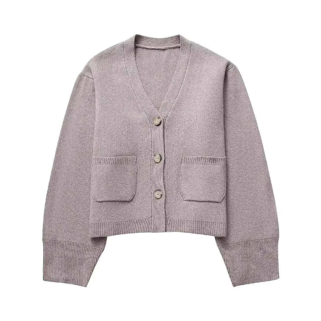 Women American Casual Stylish V-Neck Cardigan