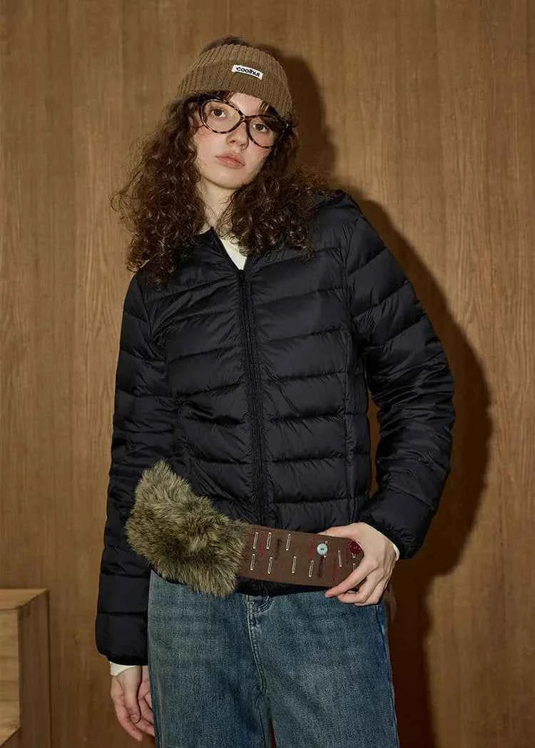 Ultra Warm Reversible Down Hooded Puffer Jacket