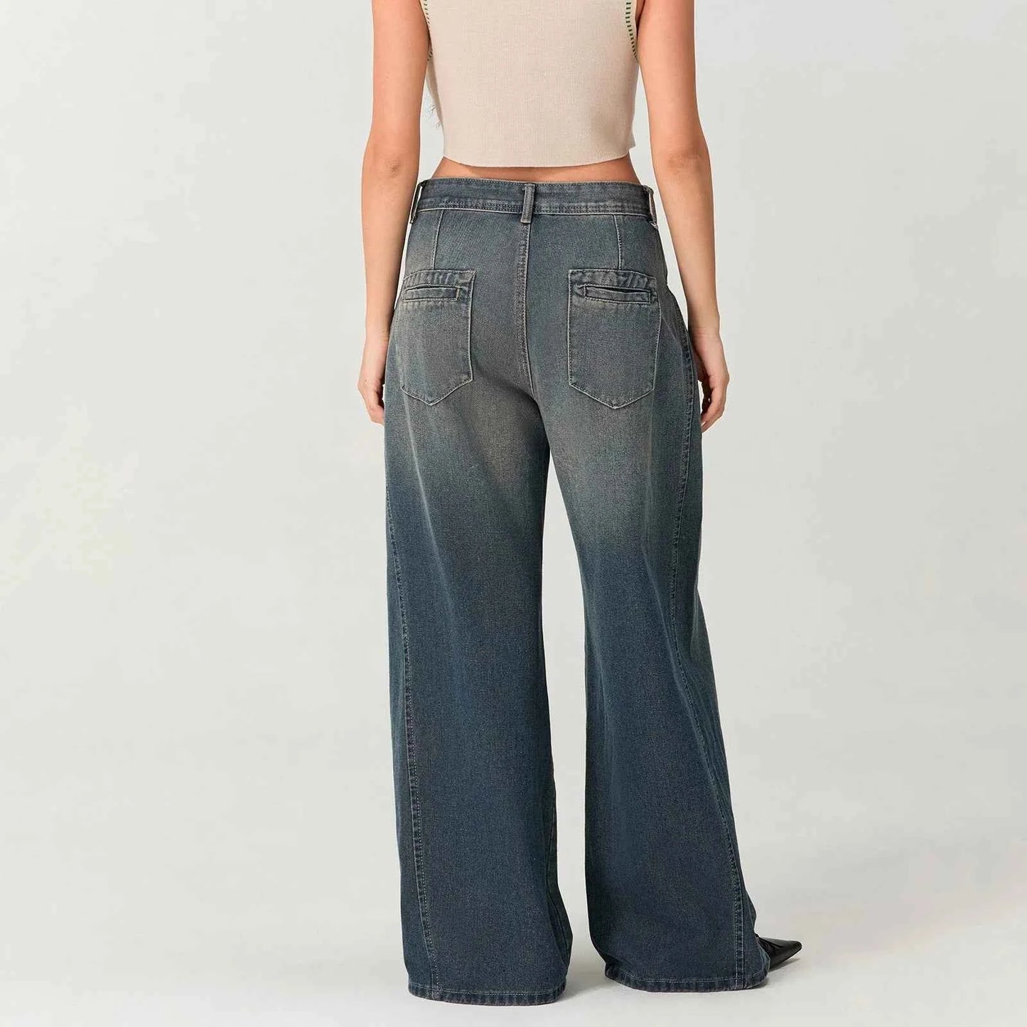 Retro Vintage Washed Denim Jeans