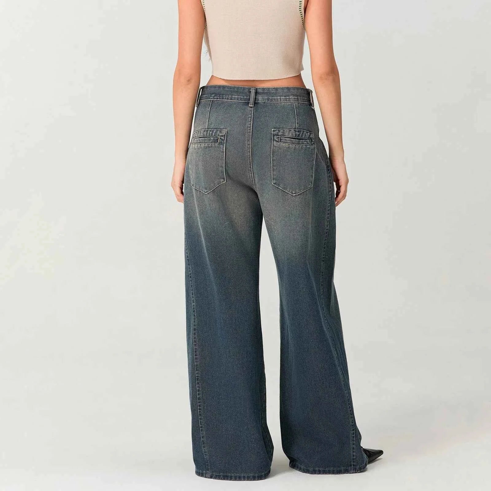 Retro Vintage Washed Denim Jeans