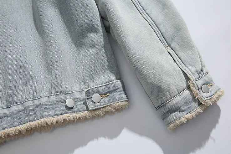 Winter Cozy Denim Faux Fur Denim Jacket