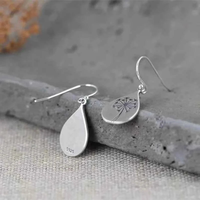 Dainty Vintage Dandelion Drop Earrings