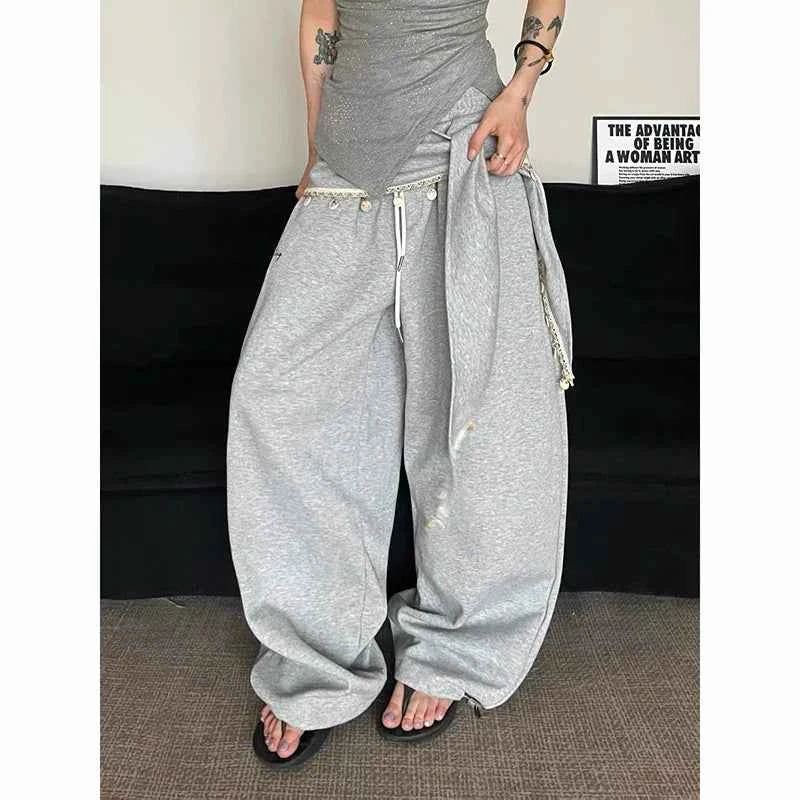 Durable Oversized Cool Print Japanese Style Sweatpants