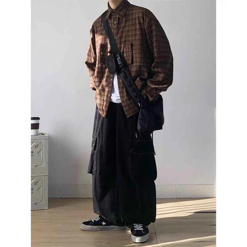 Cozy Plaid Oversized for Fall Long Sleeve Shirt
