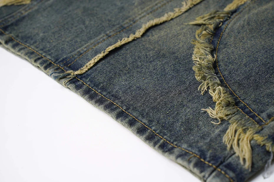 Vintage Loose Distressed Denim Shorts