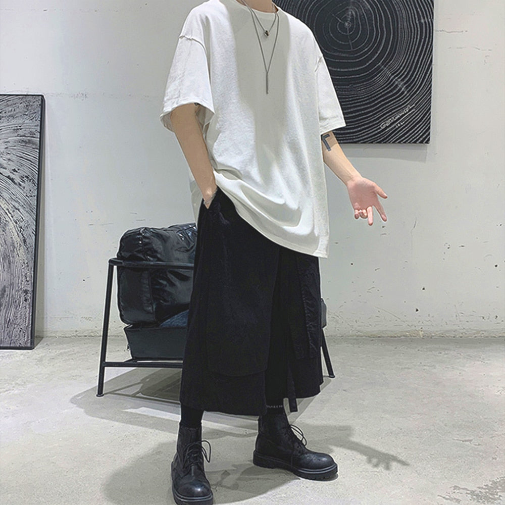 Loose Round Neck Plain T-Shirt