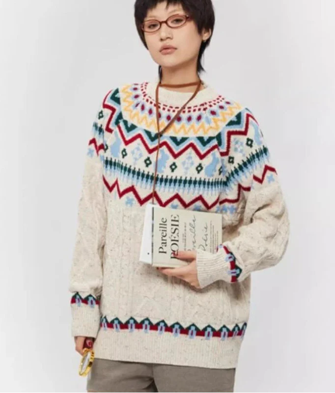 Vintage Trendy Japanese Style Knit Sweater - Luxuryurbanwear