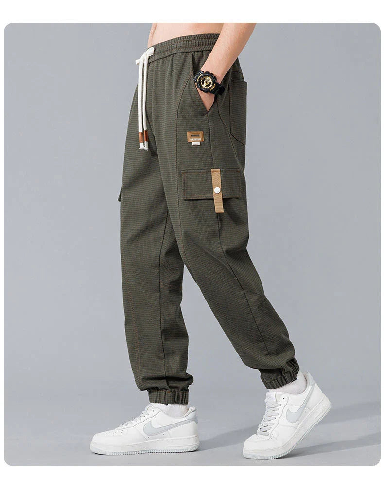 Elastic Cropped Pockets Safari Style Pants