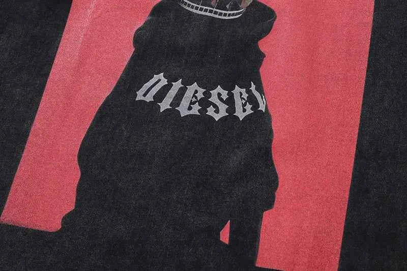 Oversized Doberman Washed Graphic Print T-Shirt