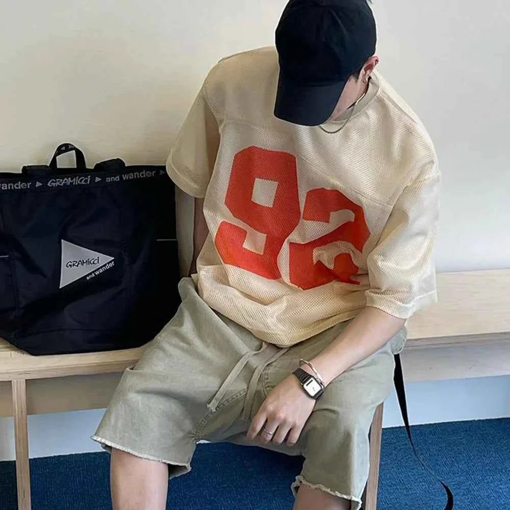 Men Breathable Mesh Layering Ball T-Shirt