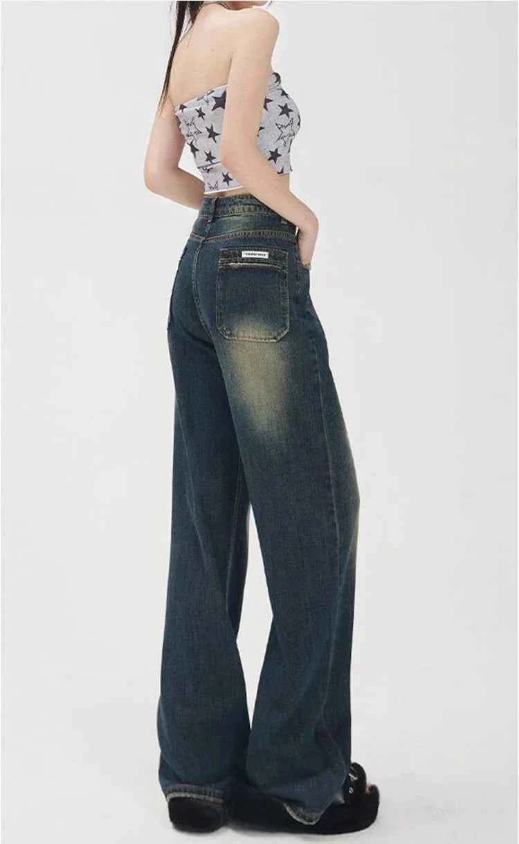 Women Streetware High Waist Wide Leg Jeans