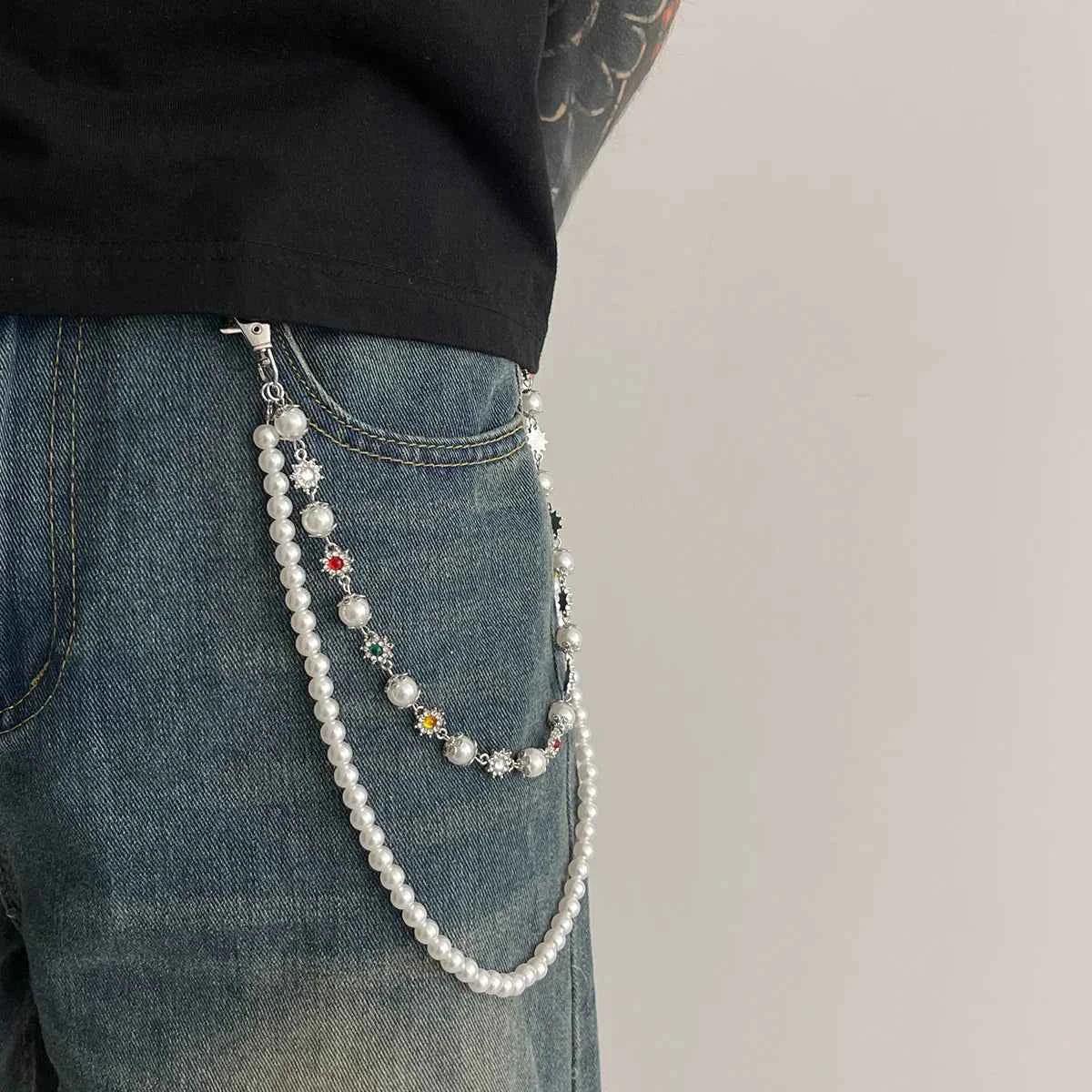 Rhinestone Hip Hop Punk Waist Chain