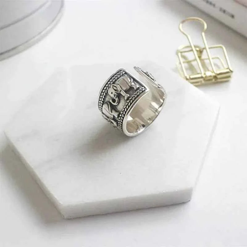 Y2K Vintage Elephant Wide Open Ring