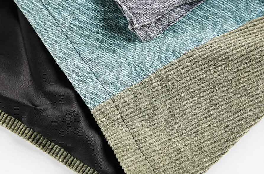 Y2K Washed Canvas Splice Corduroy Jacket