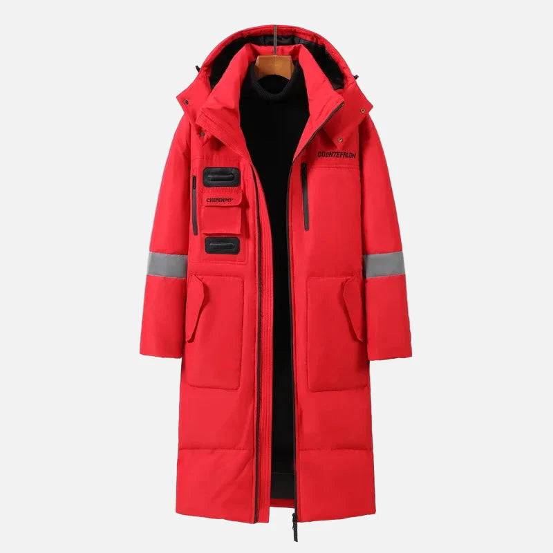 Streetwear Warm Resistant Hooded Down Puffer Coat - Luxuryurbanwear