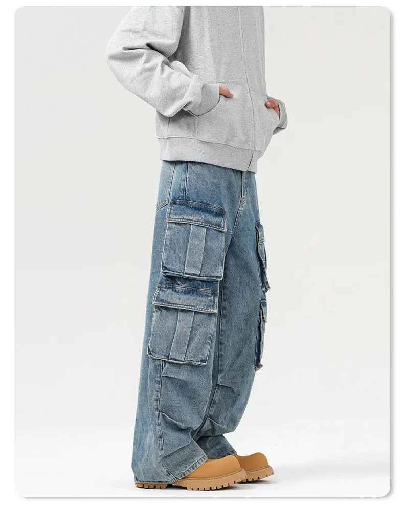 Y2K Trendy Effortless Baggy Cargo Tooling Jeans