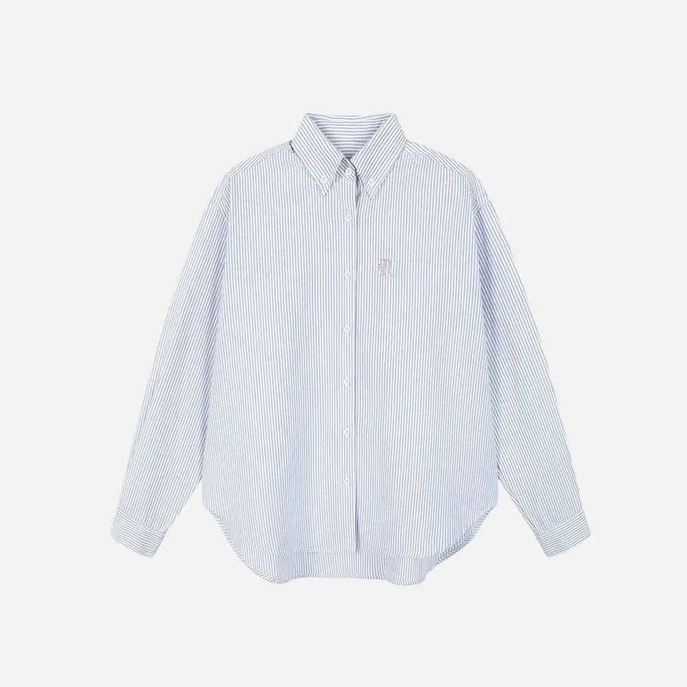 Luxury Striped Fitted Long Sleeve Shirt