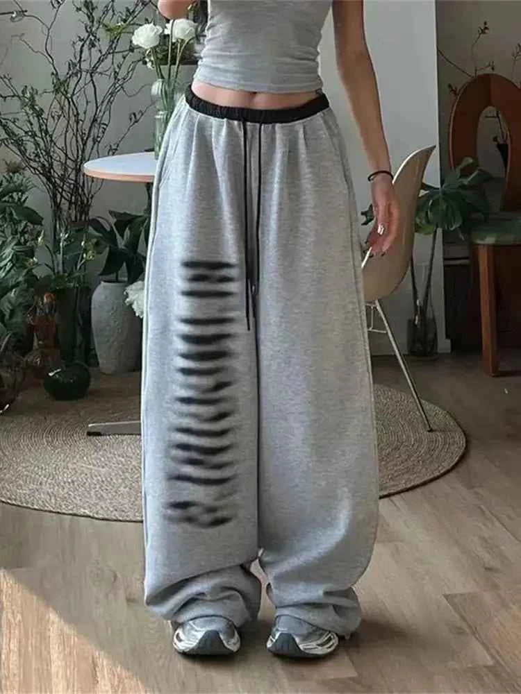 Retro Patchwork Printed Oversize Jogging Sweatpants
