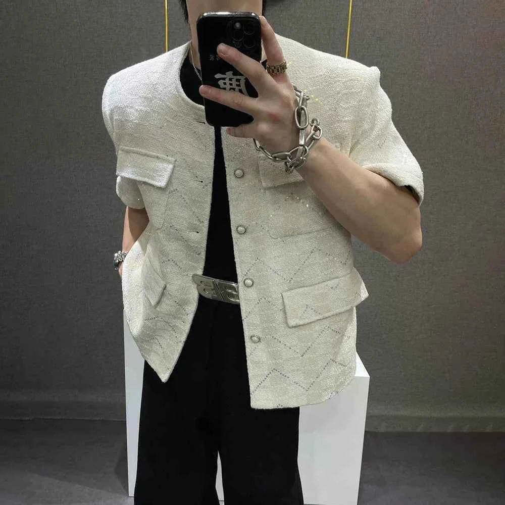 Luxury French Sequined Short-Sleeved Jacket