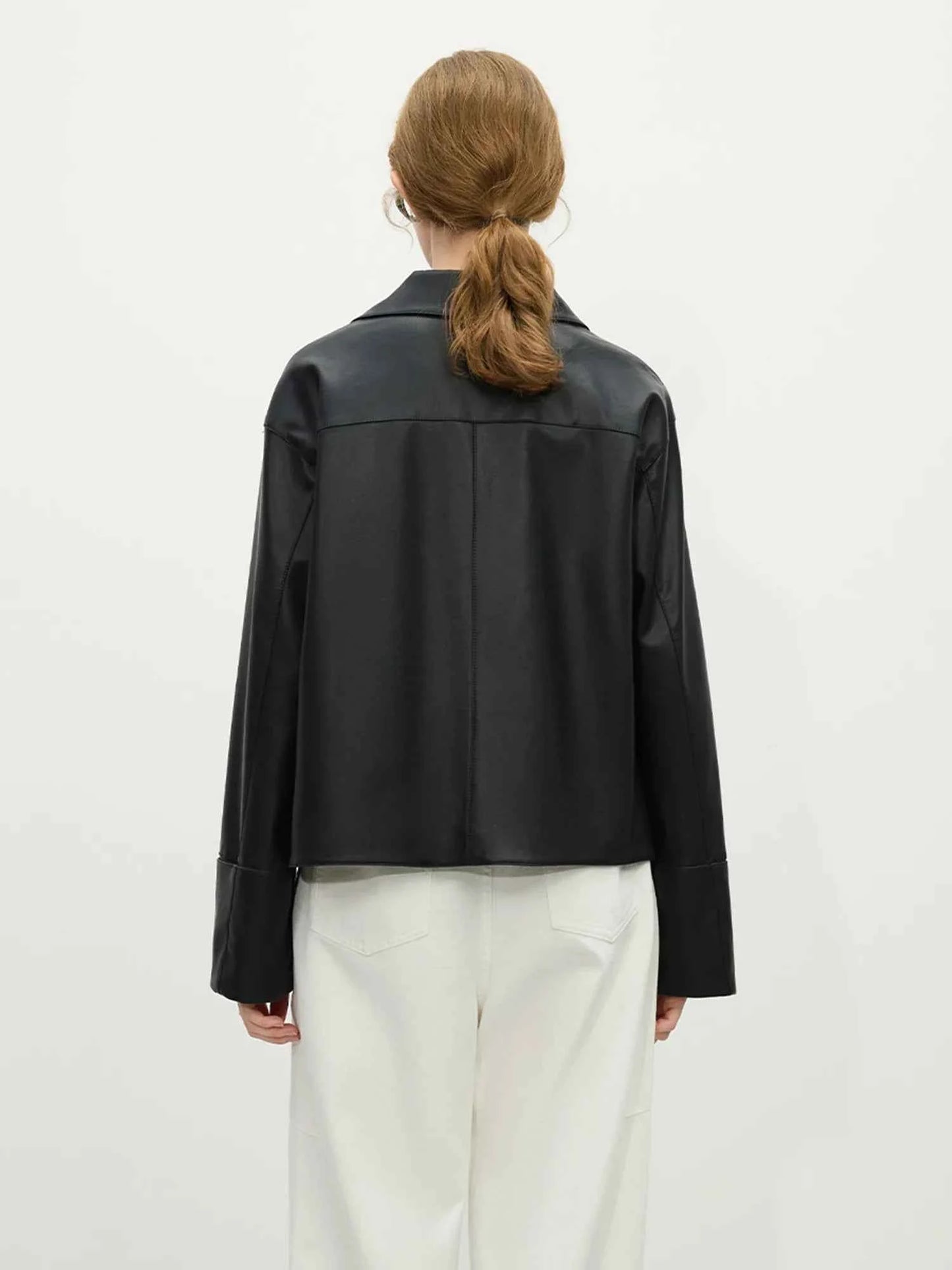 Retro Korean Style Single-Breasted Leather Jacket