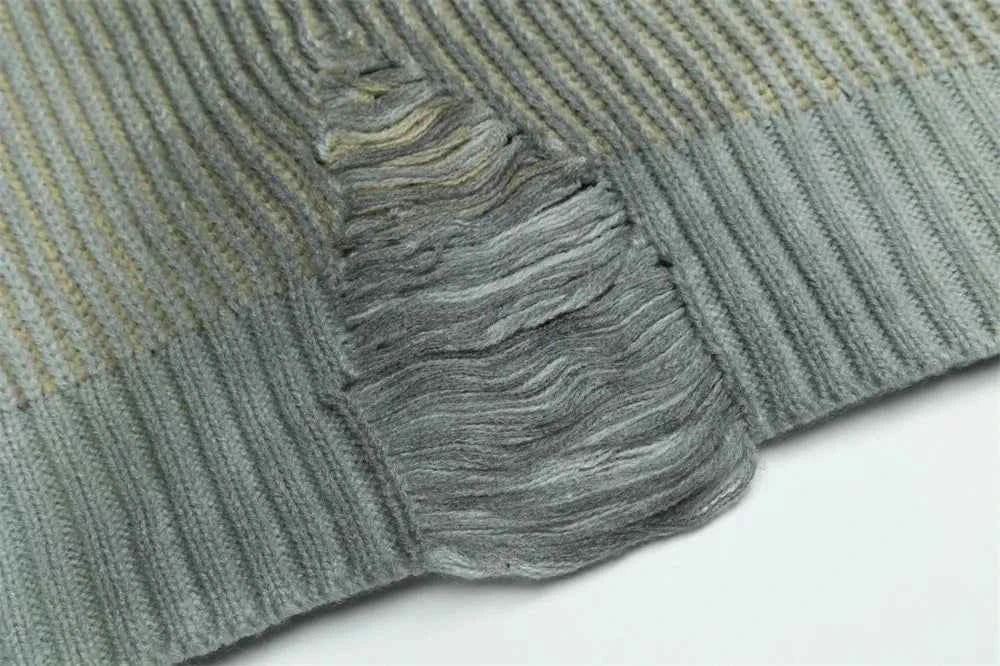 Trendy Hip Hop High Street Ripped Sweater