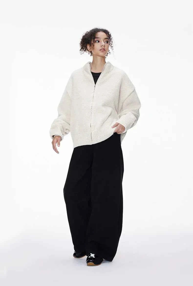 Cozy Stand Collar Warm Knit Cardigan