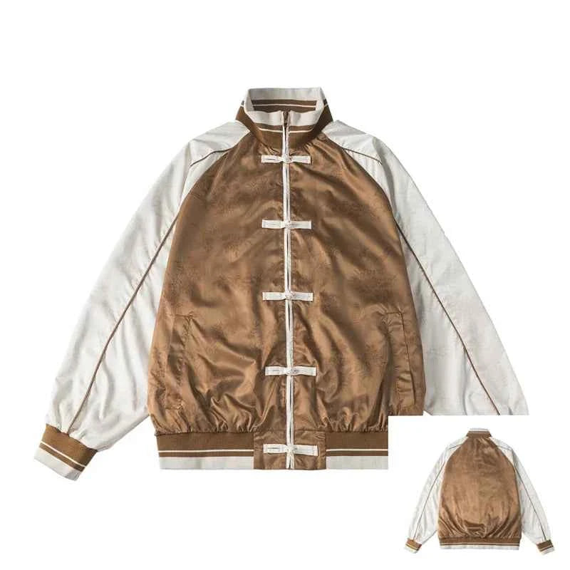 Woman Coquette Chinese Style Bomber Jacket