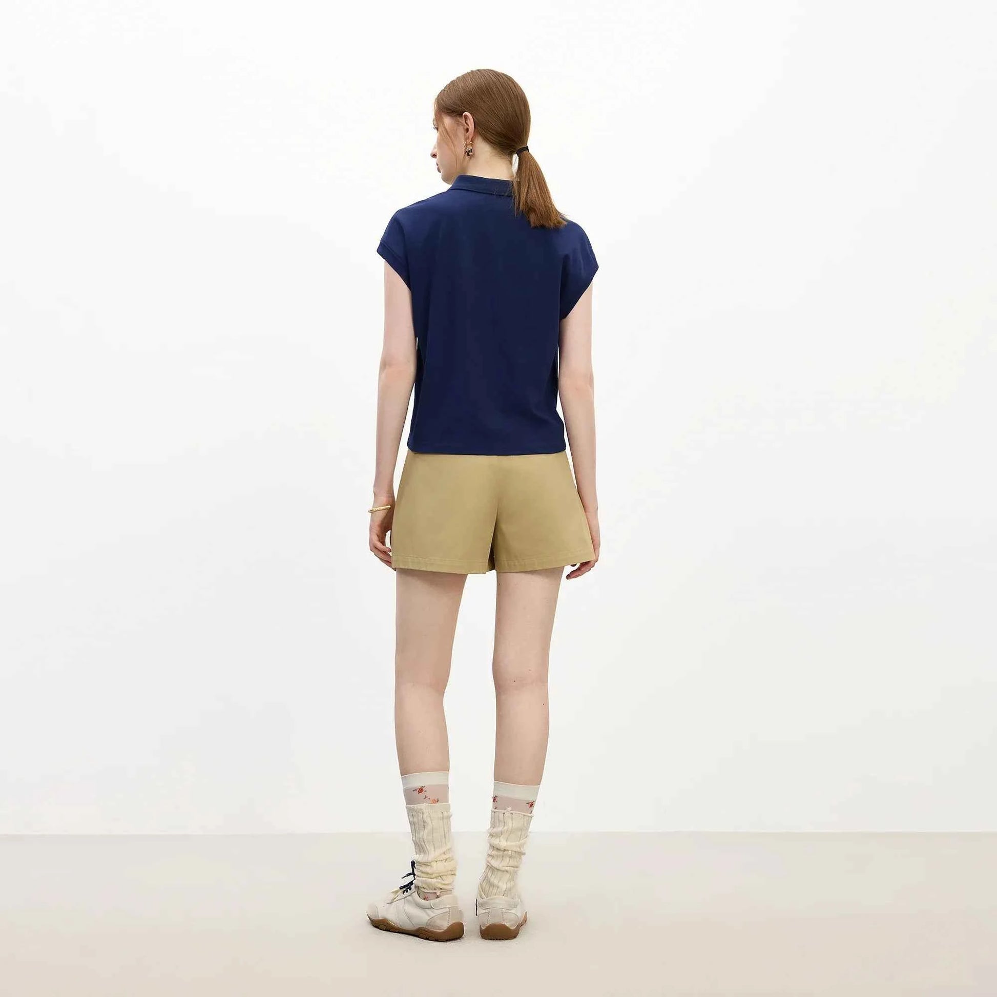 Women Youthful Summer Sporty Linen Blend T-Shirt