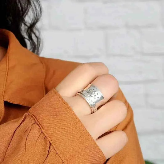 Handmade Vintage Dandelion Silver Color Ring
