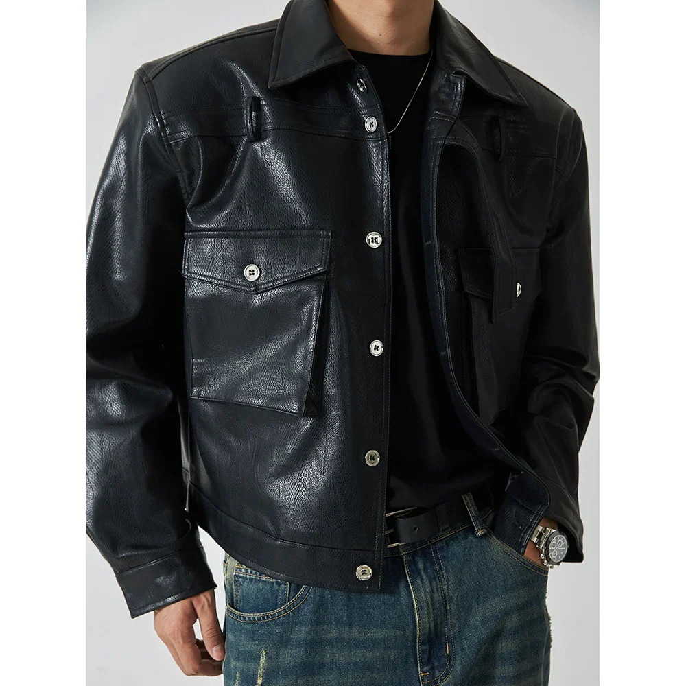 Men's Comfort Retro Versatile Oversized PU Leather Jacket - Luxuryurbanwear