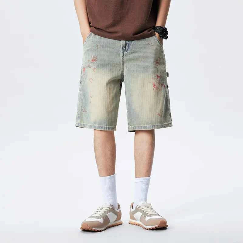 Trendy Casual Washed American Style Denim Short