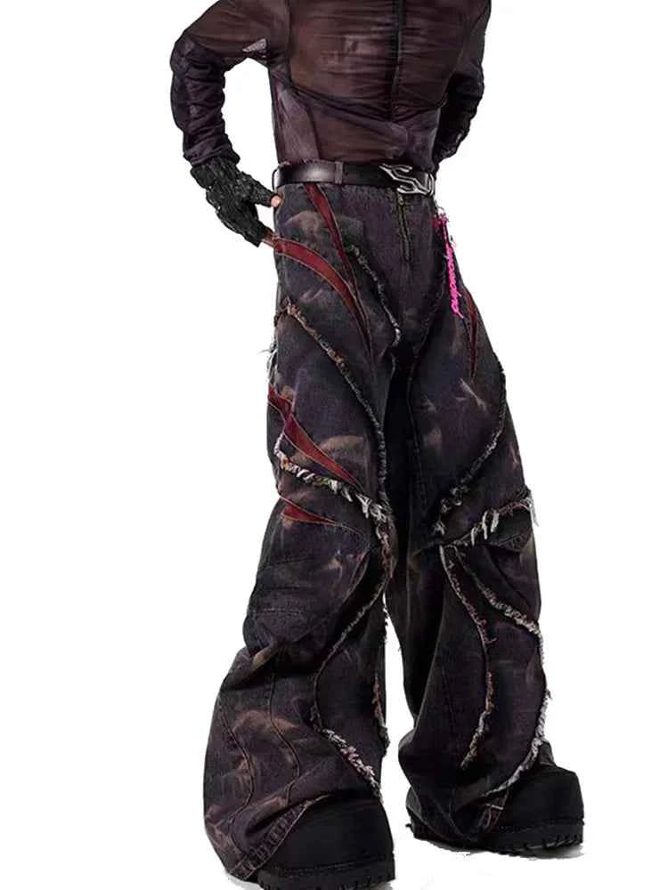 Heavy Industry Snowflake Stitch Mesh Jeans