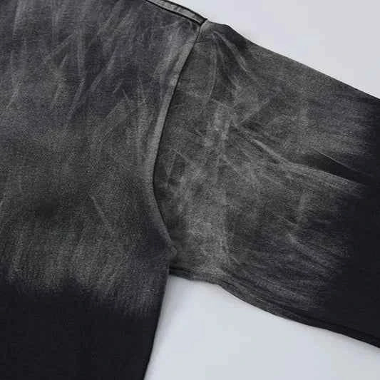 Flexible Gothing Distressed Ripped Long Sleeve T-Shirt