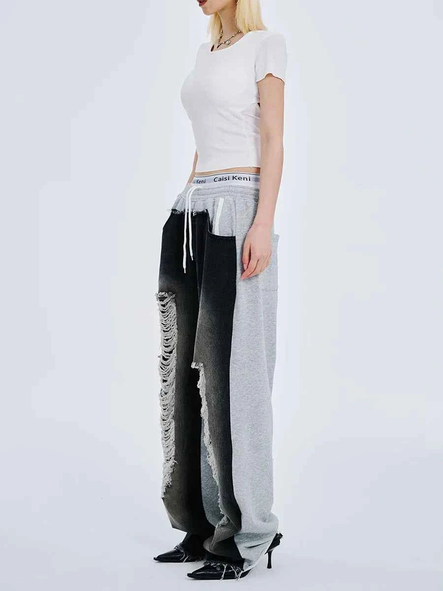 Perfect Fit Hollow Out Lace Up Wide Leg Jeans