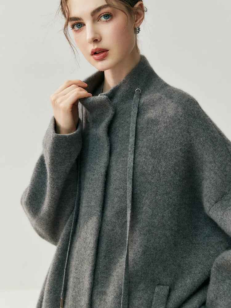 Lightweight Mock Neck Thick Zipper Cardigan