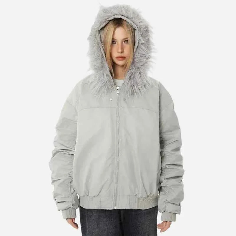 Stylish Lightweight Padded Fur Down Jacket