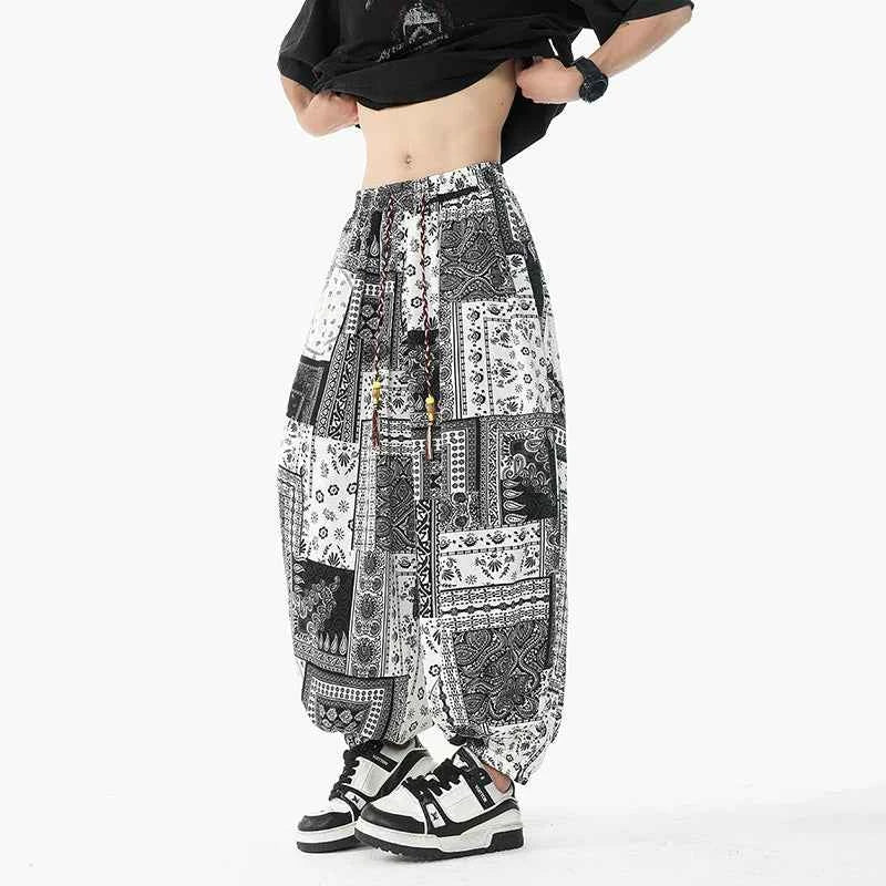 Chinese Style Printed Lantern Harem Pants