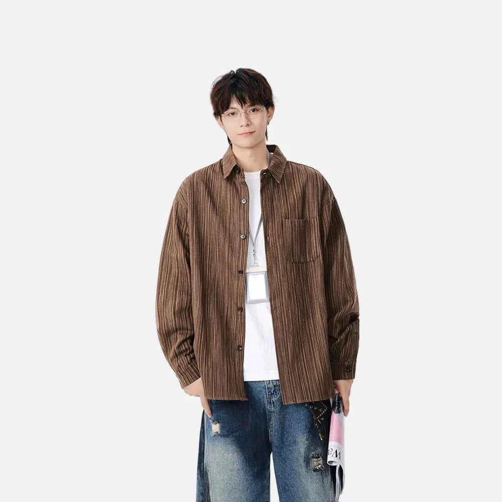 Y2K Vertical Striped Long Sleeve Shirt