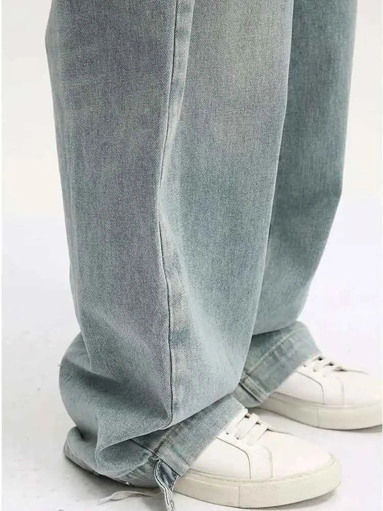 Stylish Splicing Straight Leg Denim Jeans