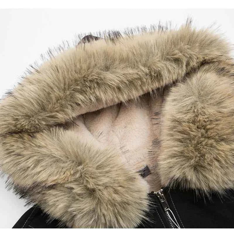 Arctic Luxe Fur-Trimmed Hooded Bomber Jacket