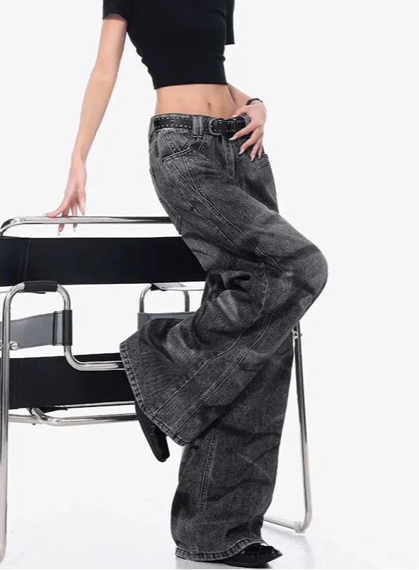 American Style Retro High Vintage Workwear Jeans - Luxuryurbanwear