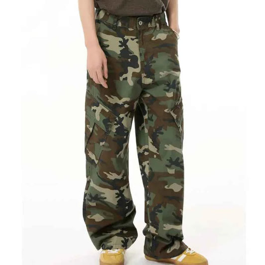 Youthful Retro Camo Loose Fit Jeans